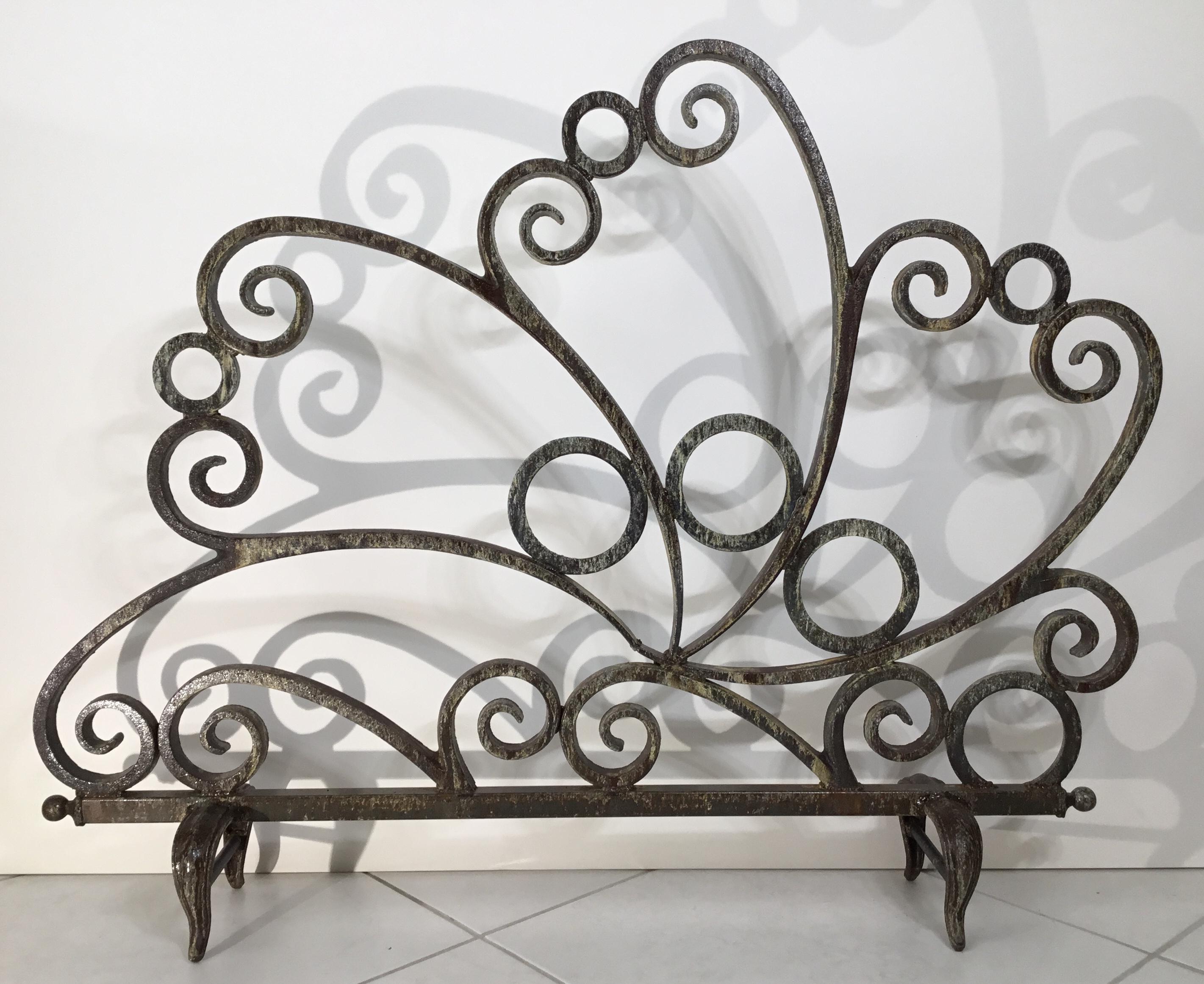 Cast and Wrought Iron Fireplace Screen 3