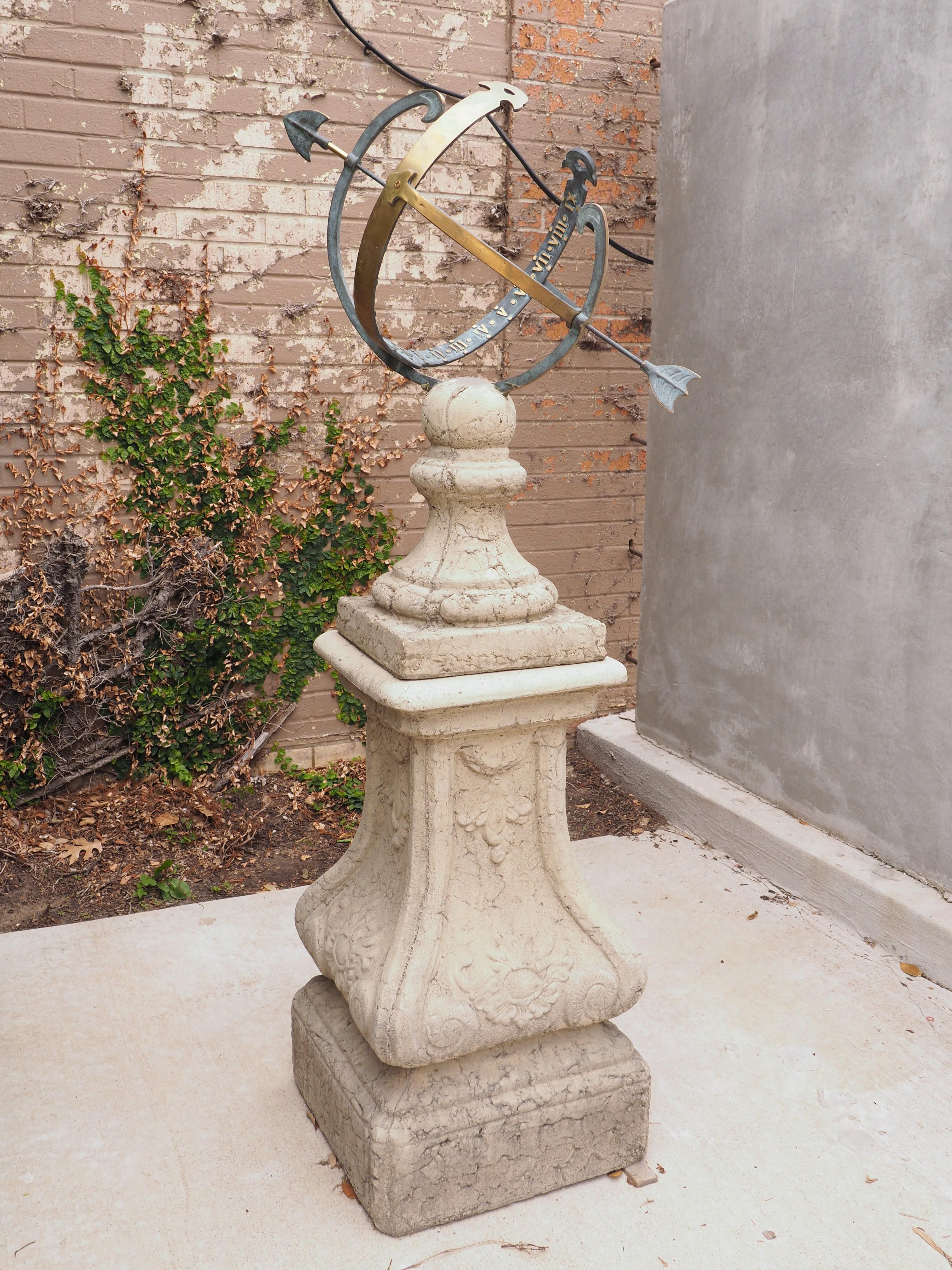 Cast Armillary Pedestal Sundial from France 8