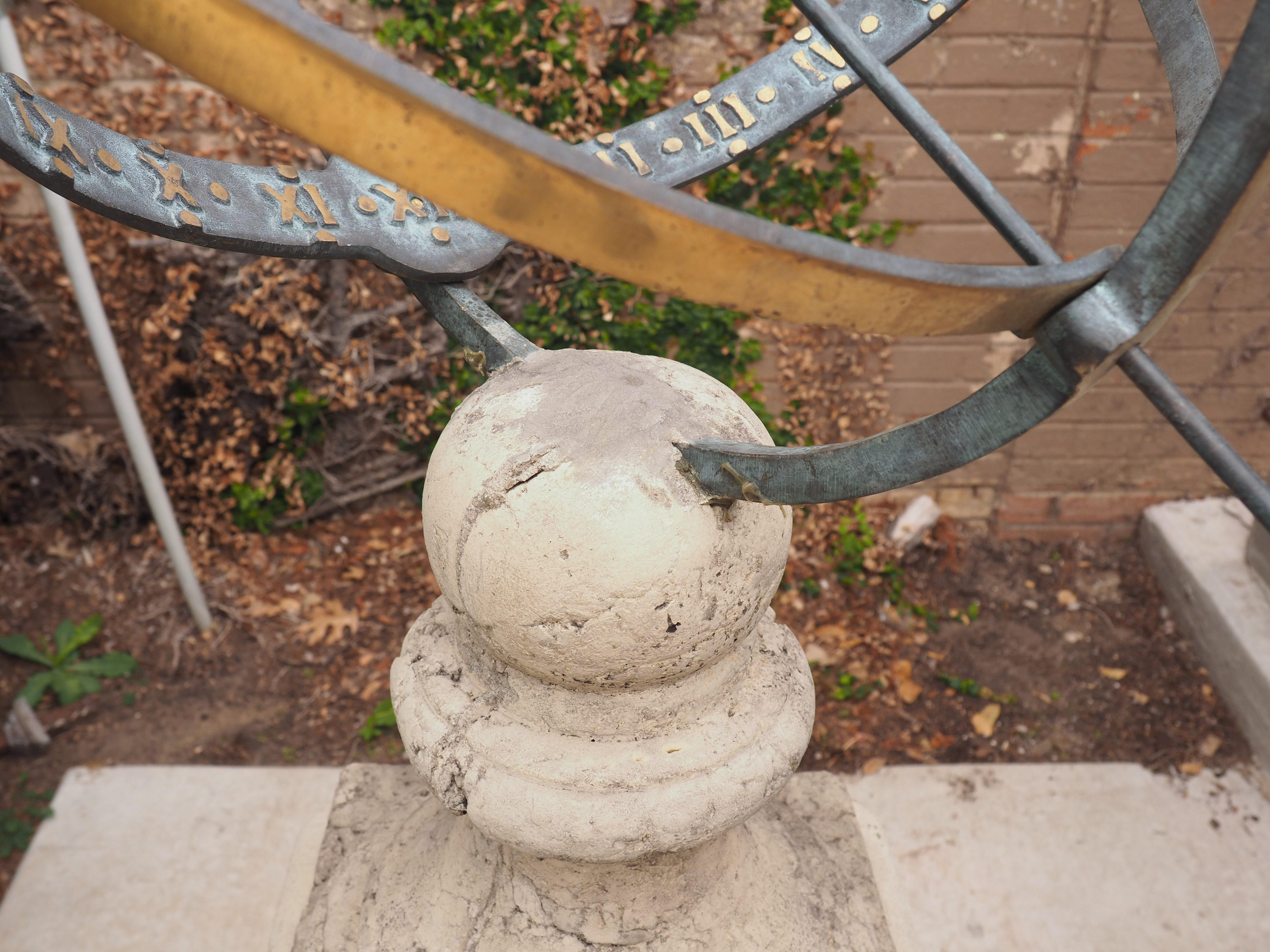 Cast Armillary Pedestal Sundial from France 1