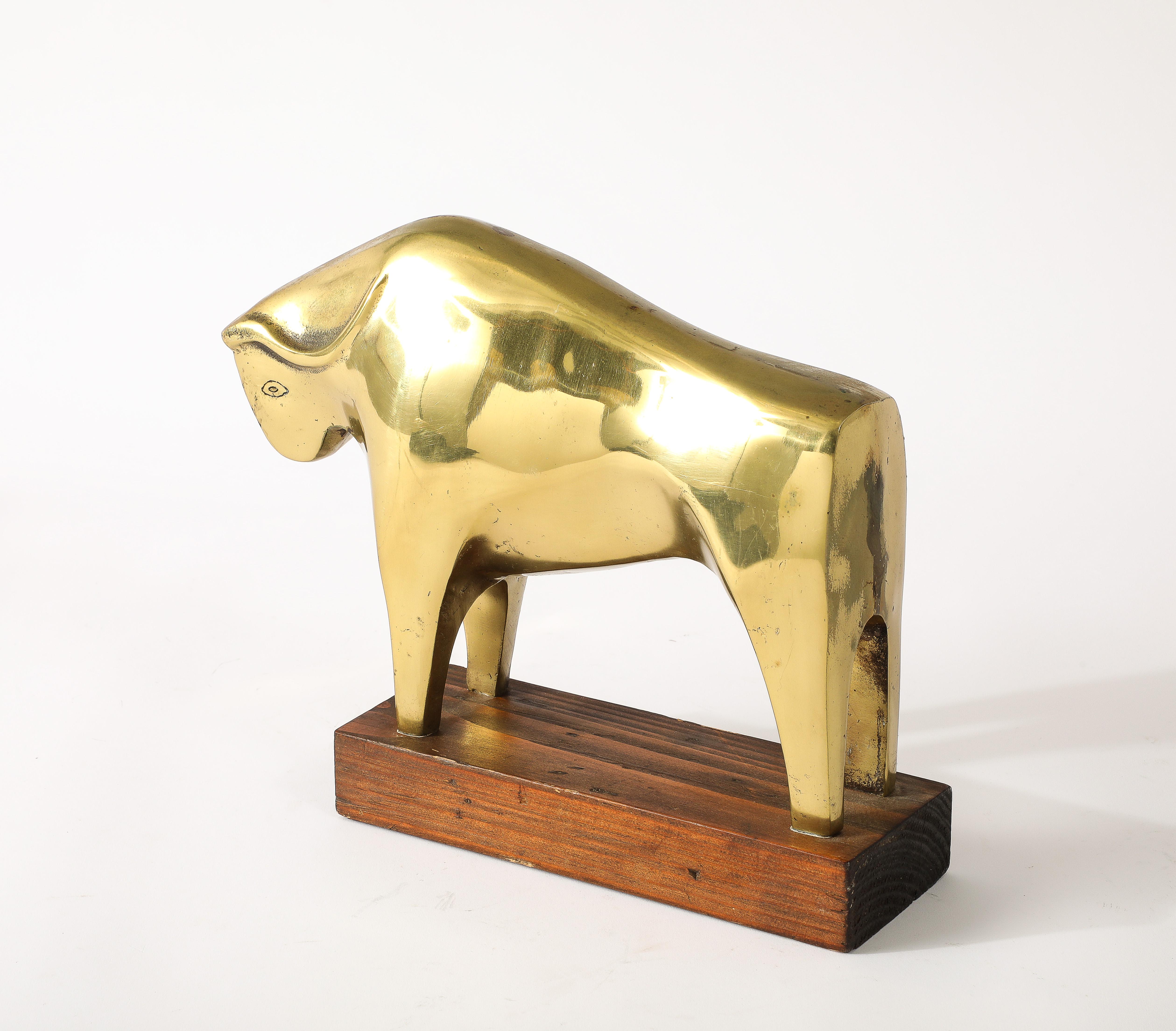Cast Brass Abstract Ox, Korea 1960's For Sale 5