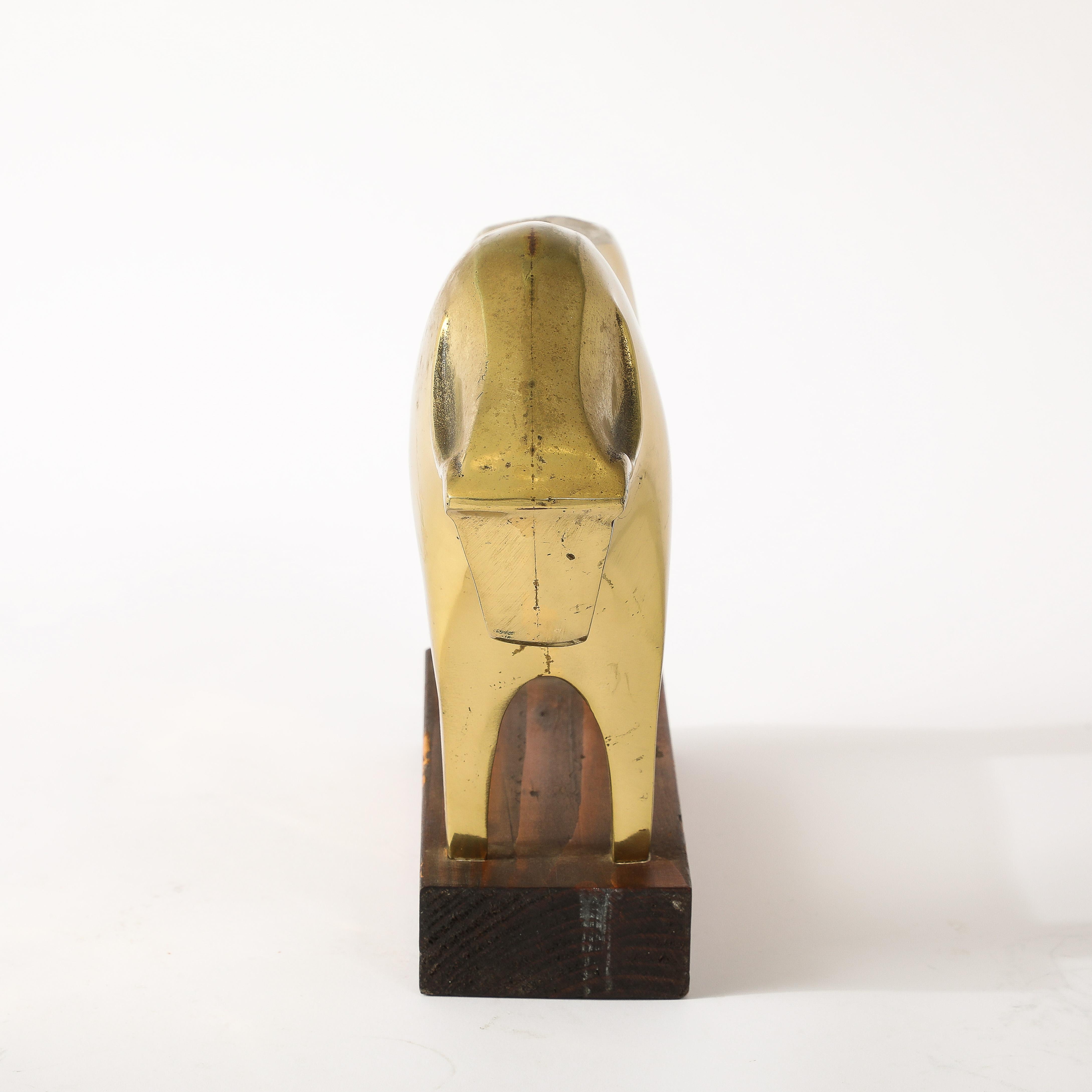 Cast Brass Abstract Ox, Korea 1960's In Good Condition For Sale In New York, NY