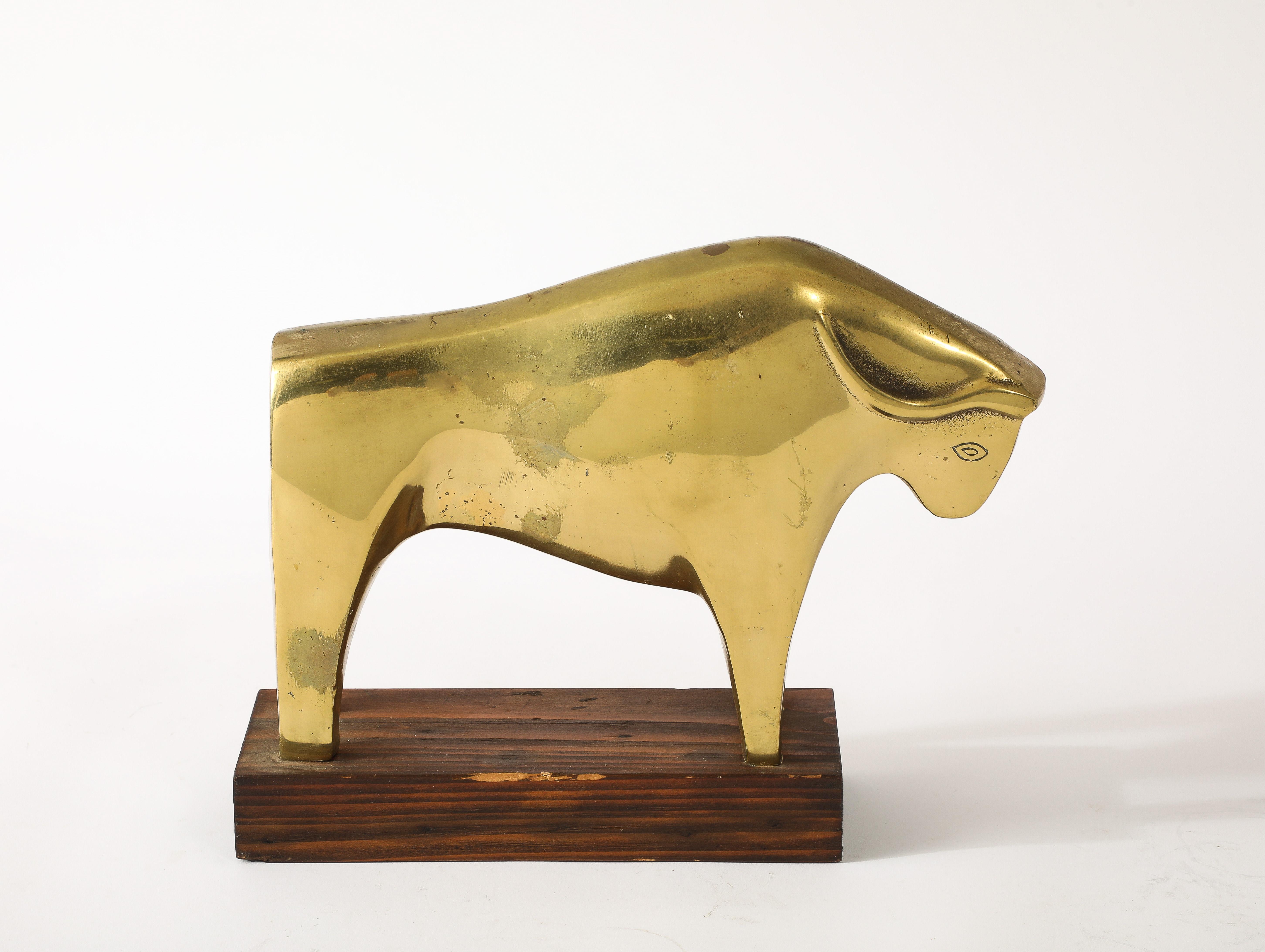Cast Brass Abstract Ox, Korea 1960's For Sale 1