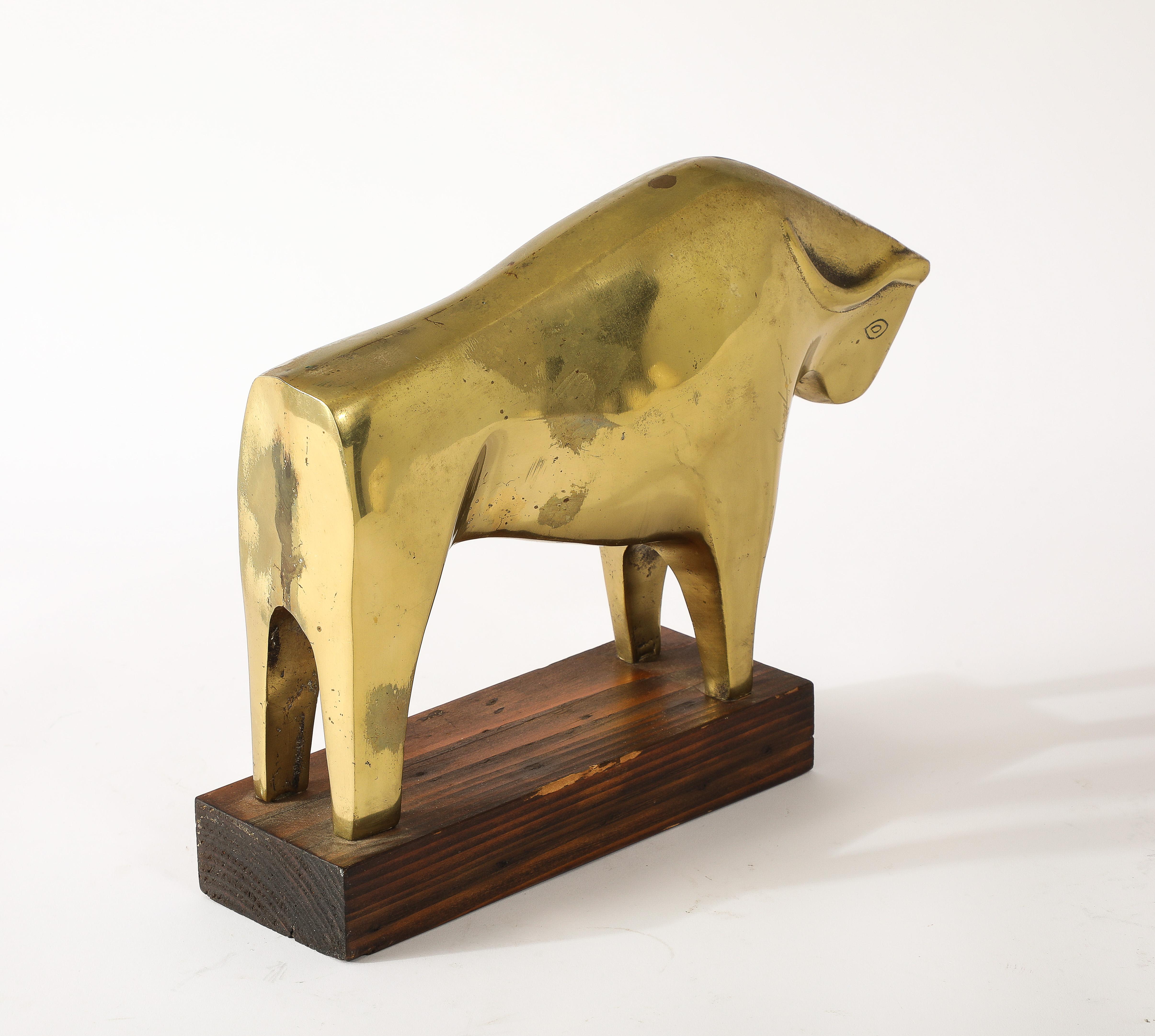 Cast Brass Abstract Ox, Korea 1960's For Sale 3