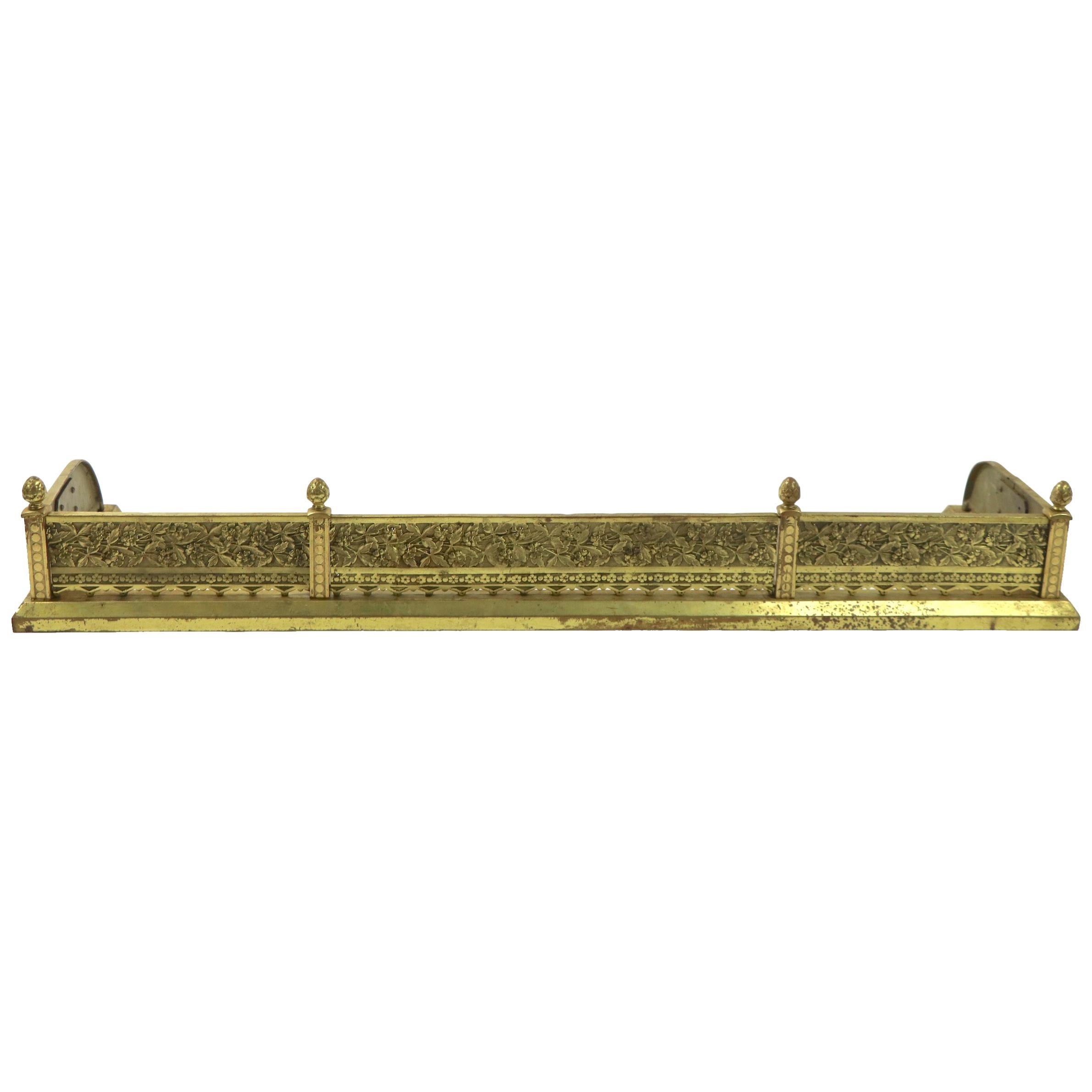 Cast Brass Aesthetic Movement Fireplace Fender