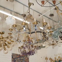 Cast Brass and Aluminum Chandelier
