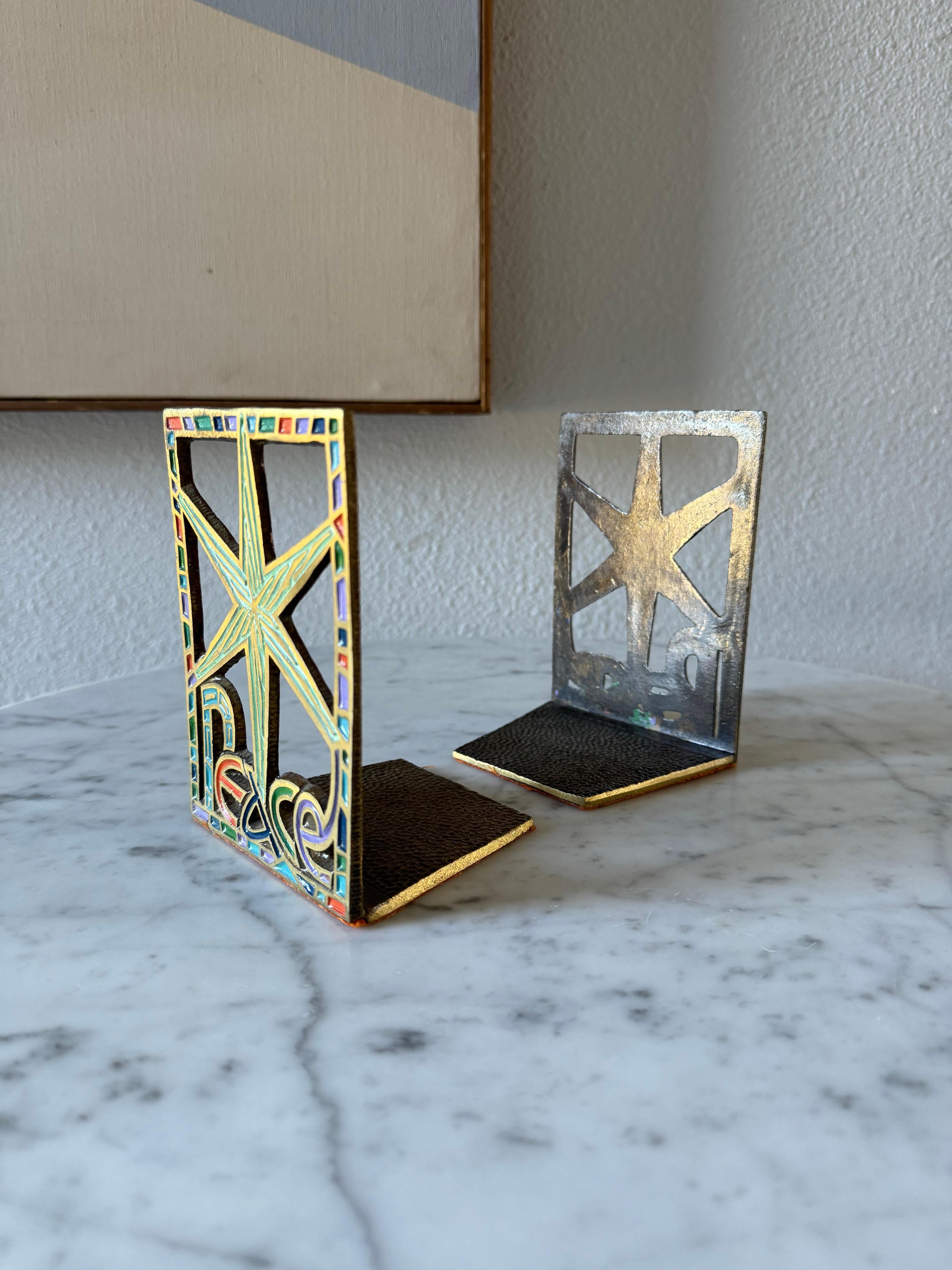 Cast Brass Bookends, Israel 1967 For Sale 4