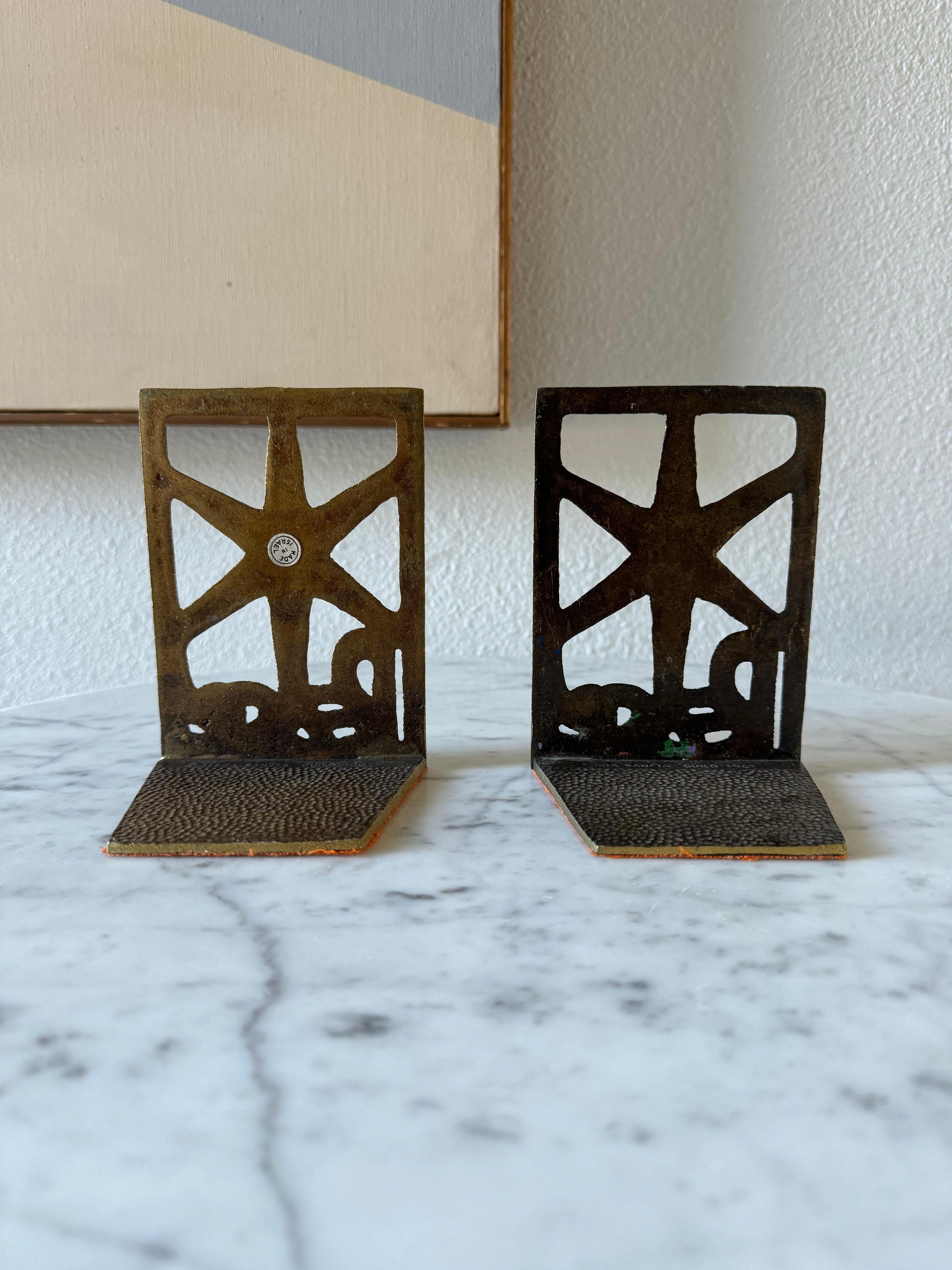 Cast Brass Bookends, Israel 1967 For Sale 5