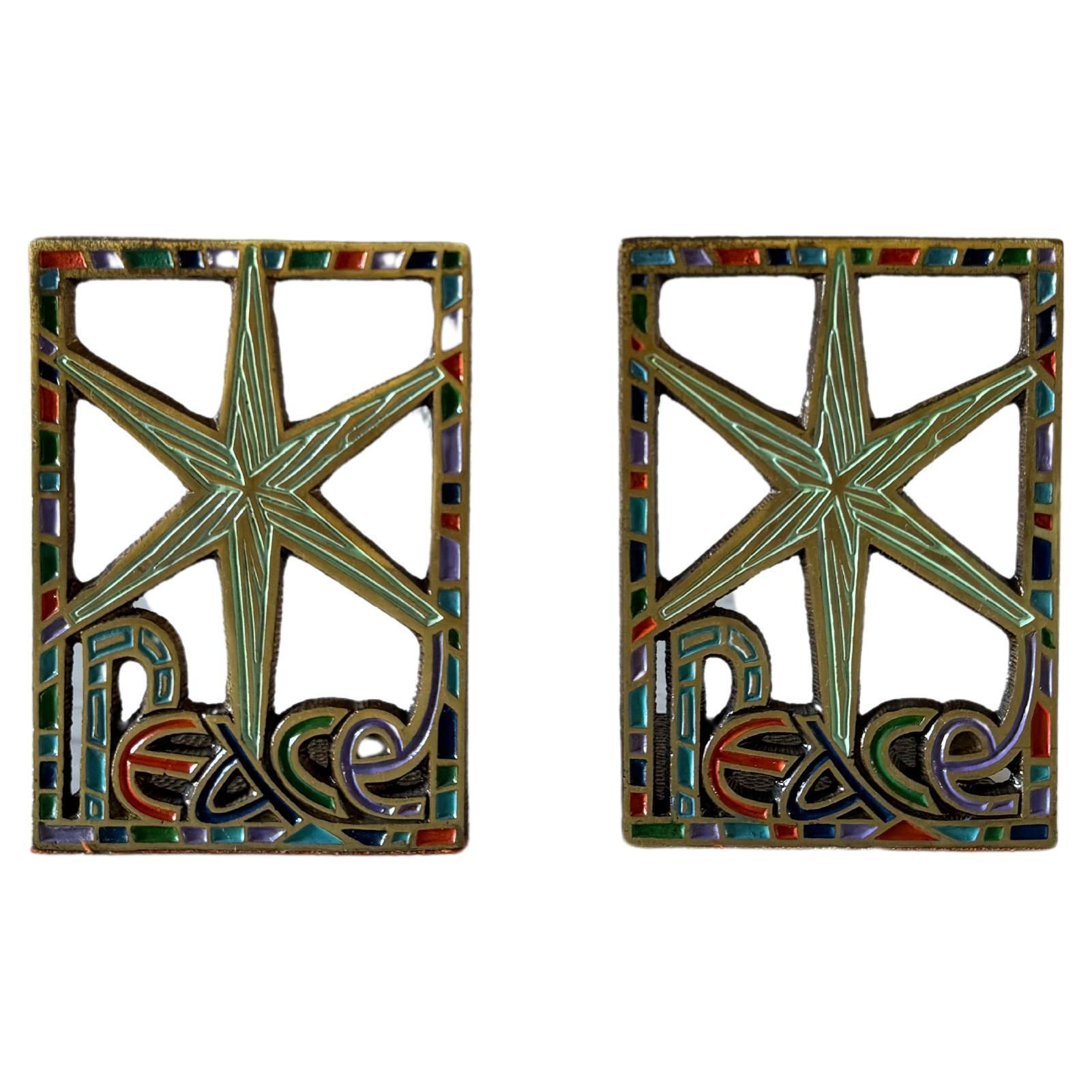 Cast Brass Bookends, Israel 1967 For Sale