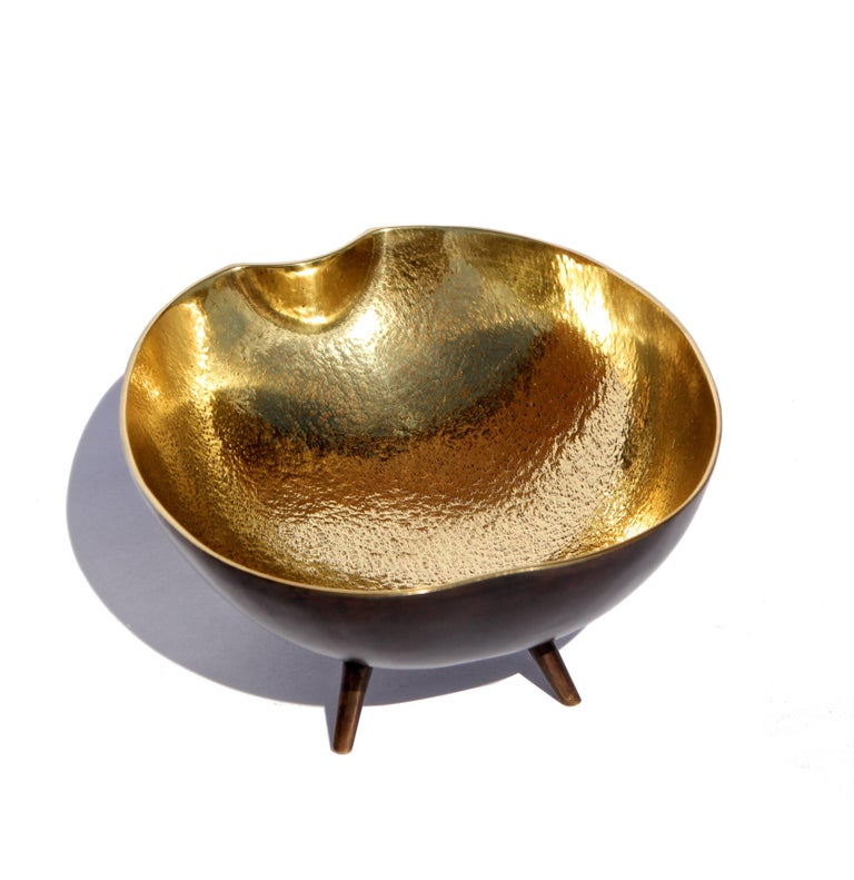 Cast Brass Bowl with Legs at 1stDibs