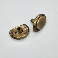 Cast brass cabinet knob from the Earth Prints collection 5.5 x 4 cm