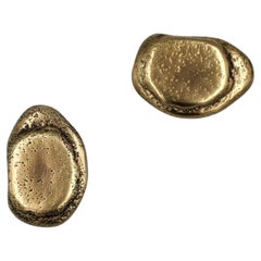 Cast brass cabinet knob. Organic Shape 5.5 x 4 cm