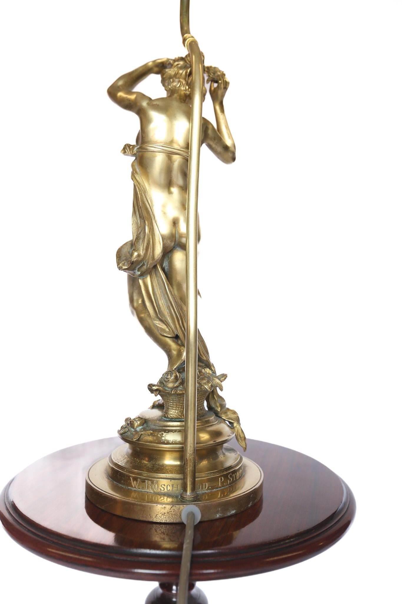 Cast Brass Classical Lady Table Lamp. Grand Tour Style, circa 1920s In Good Condition For Sale In Dereham, GB