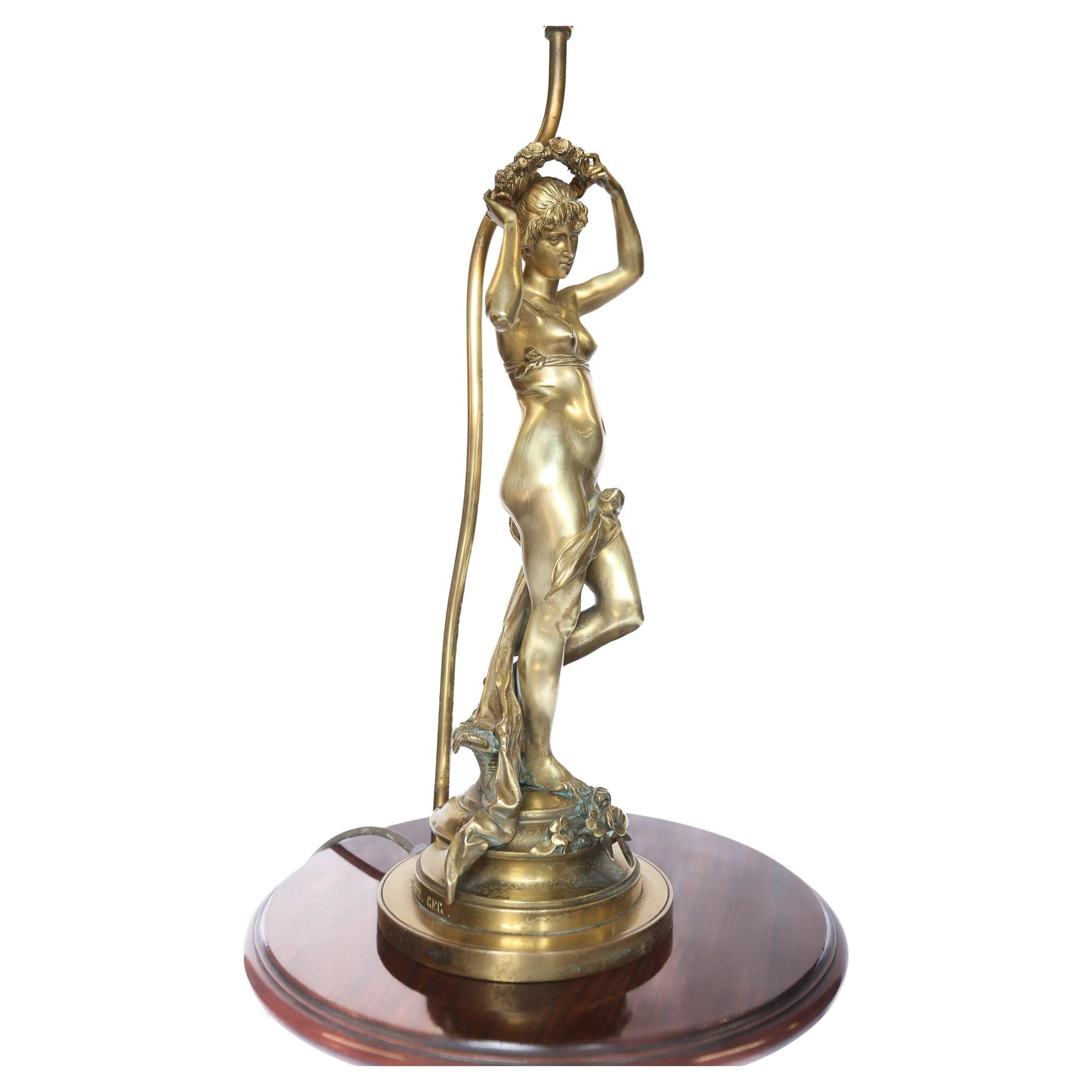 Cast Brass Classical Lady Table Lamp. Grand Tour Style, circa 1920s