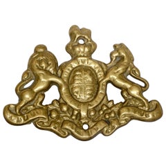 Cast Brass Coat of Arms Wall Mount Plaque