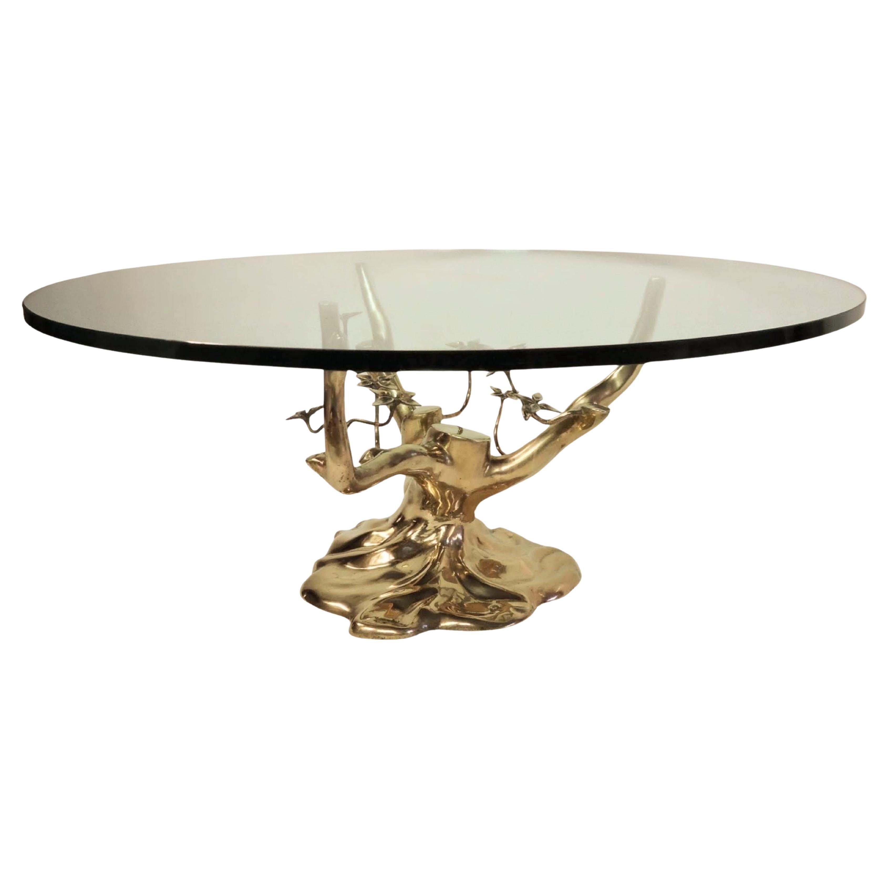 Mid-Century Modern Polished Cast Brass Coffee Table by Willy Daro