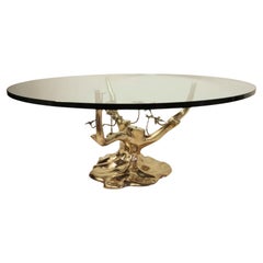 Mid-Century Modern Polished Cast Brass Coffee Table by Willy Daro