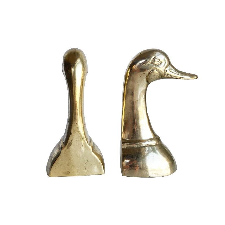 brass duck head bookends