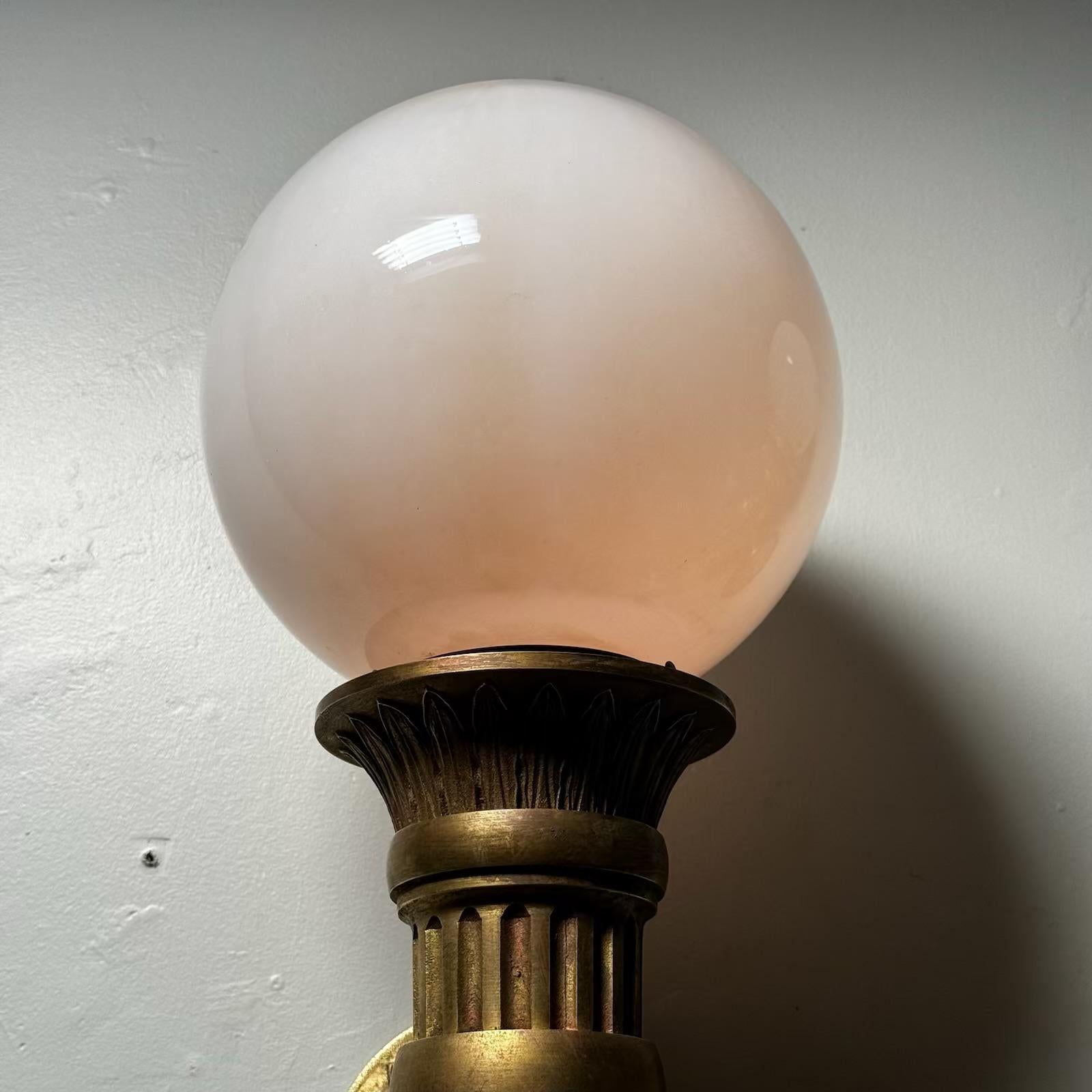 Cast Brass Exterior light sconces c 1900 5