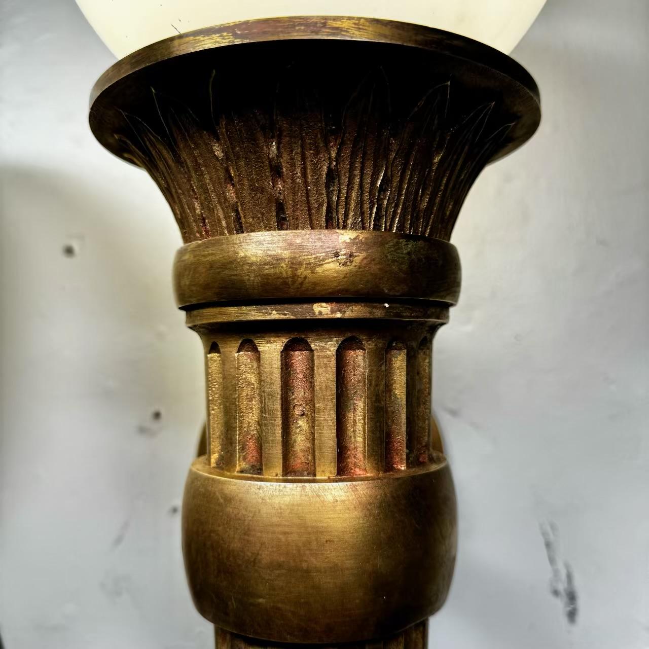 Empire Cast Brass Exterior light sconces c 1900