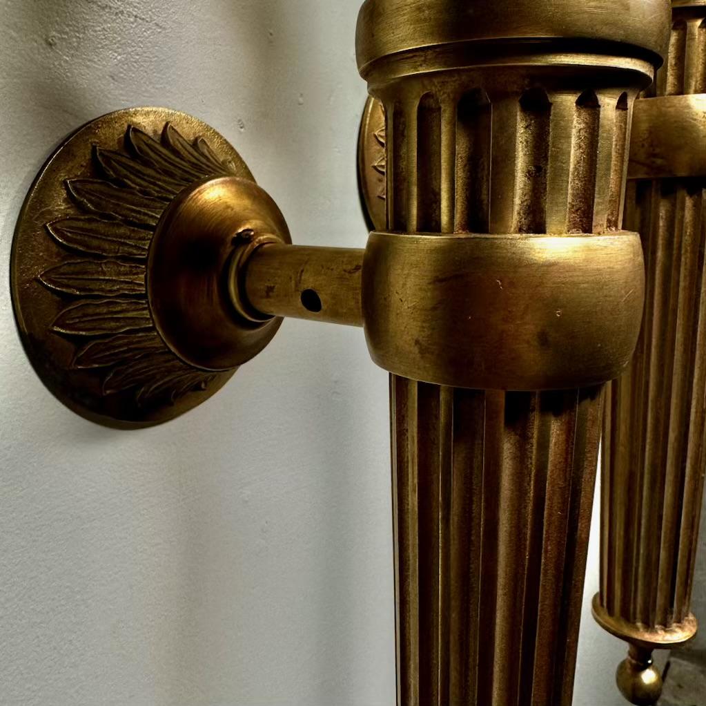 Canadian Cast Brass Exterior light sconces c 1900