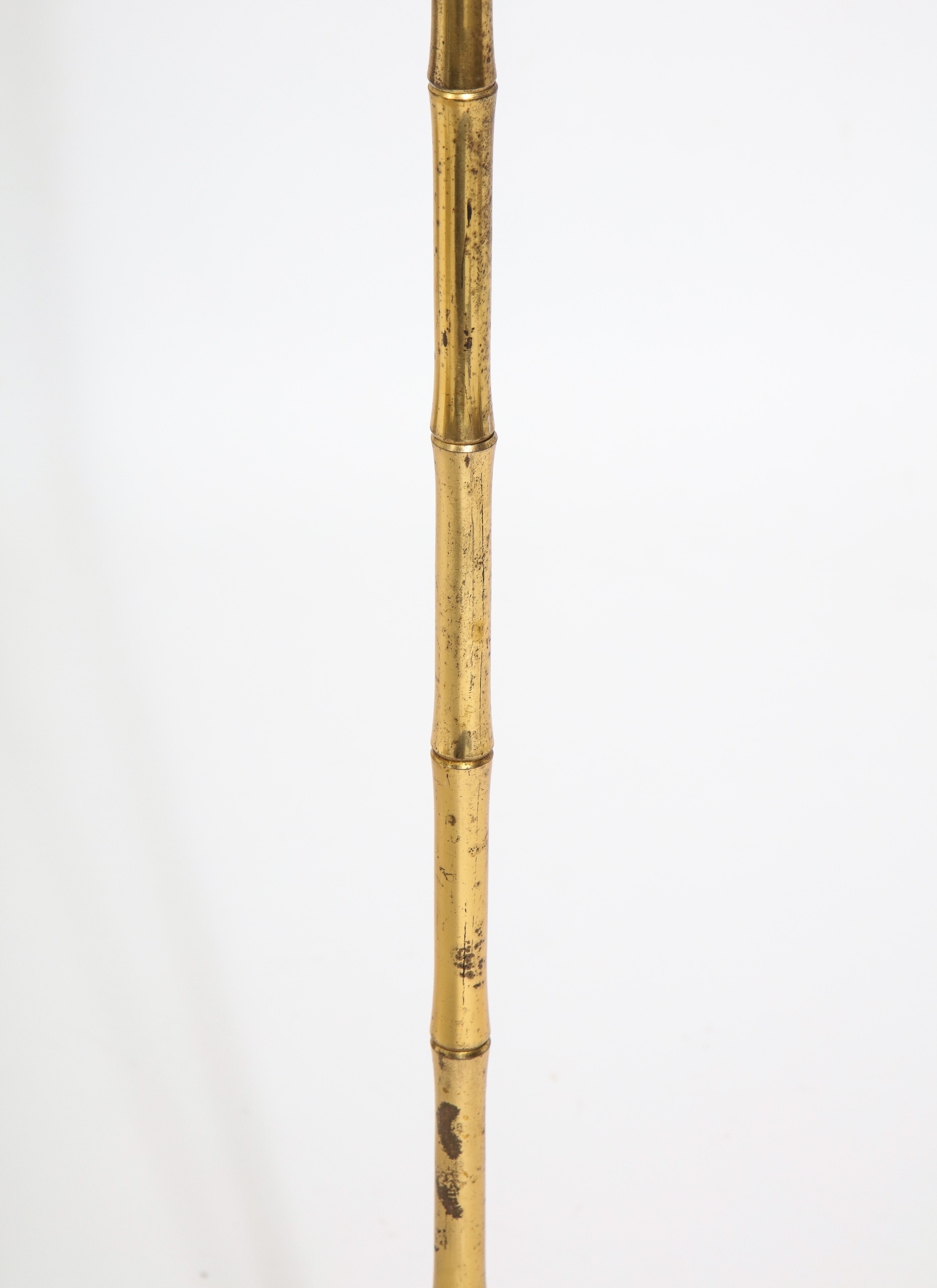 Cast Brass Faux Bamboo Floor Lamp, France 1960's 6