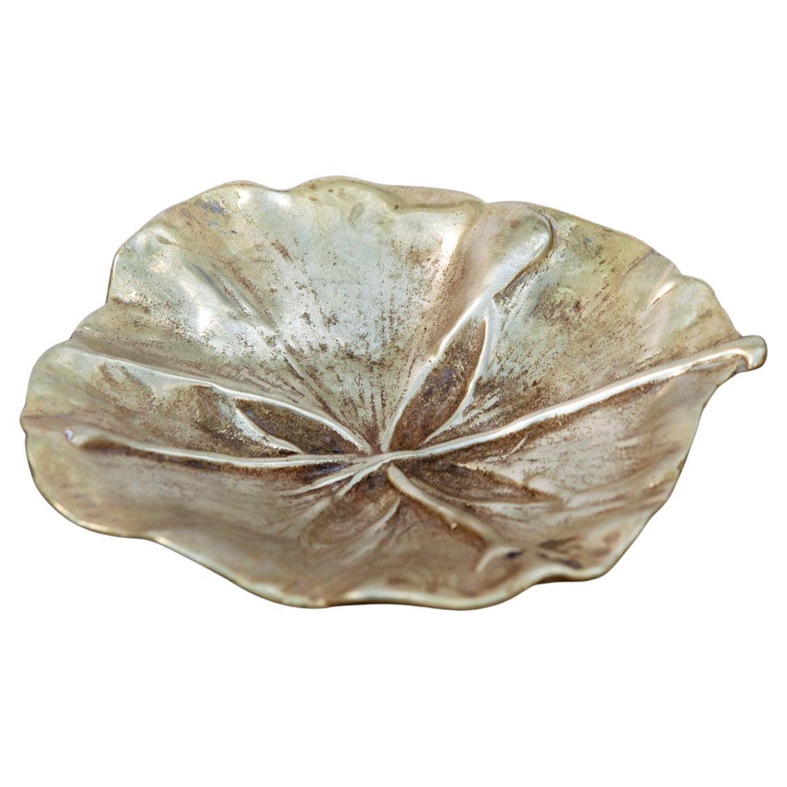 Mid century cast brass leaf tray by Virginia Metalcrafters.
Stamped 