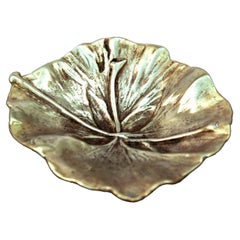 Retro Cast Brass Ginko Leaf Tray by Virginia Metalcrafters 