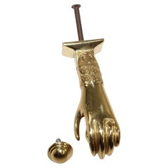 Vintage Cast Brass Hand Door Knocker from France