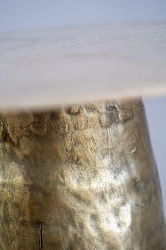 latón fundido mármol italiano exclusiva mesa auxiliar única