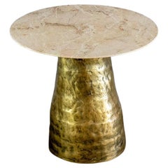 table d'appoint en laiton coulé, marbre italien, exclusif et unique 