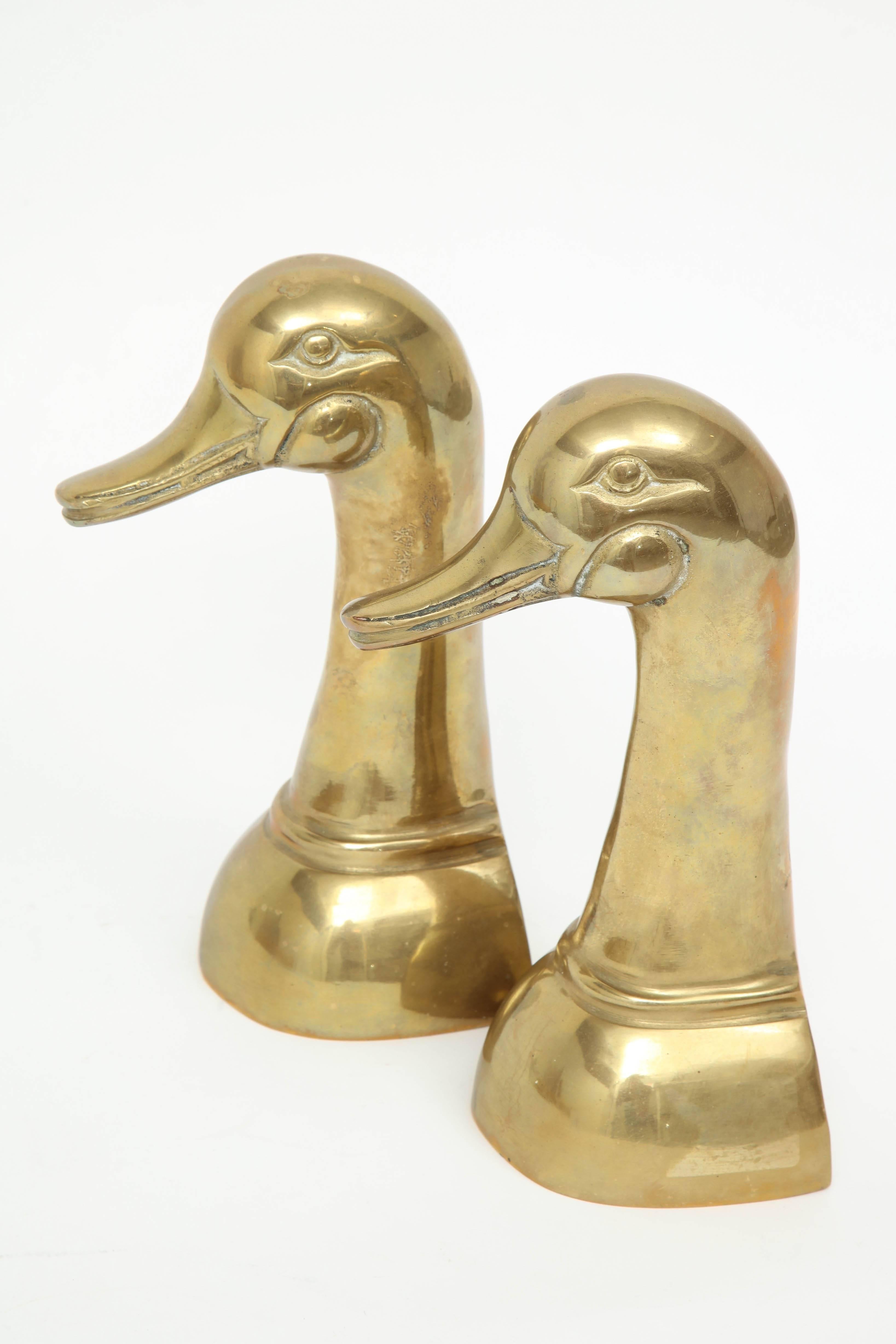 brass duck bookends