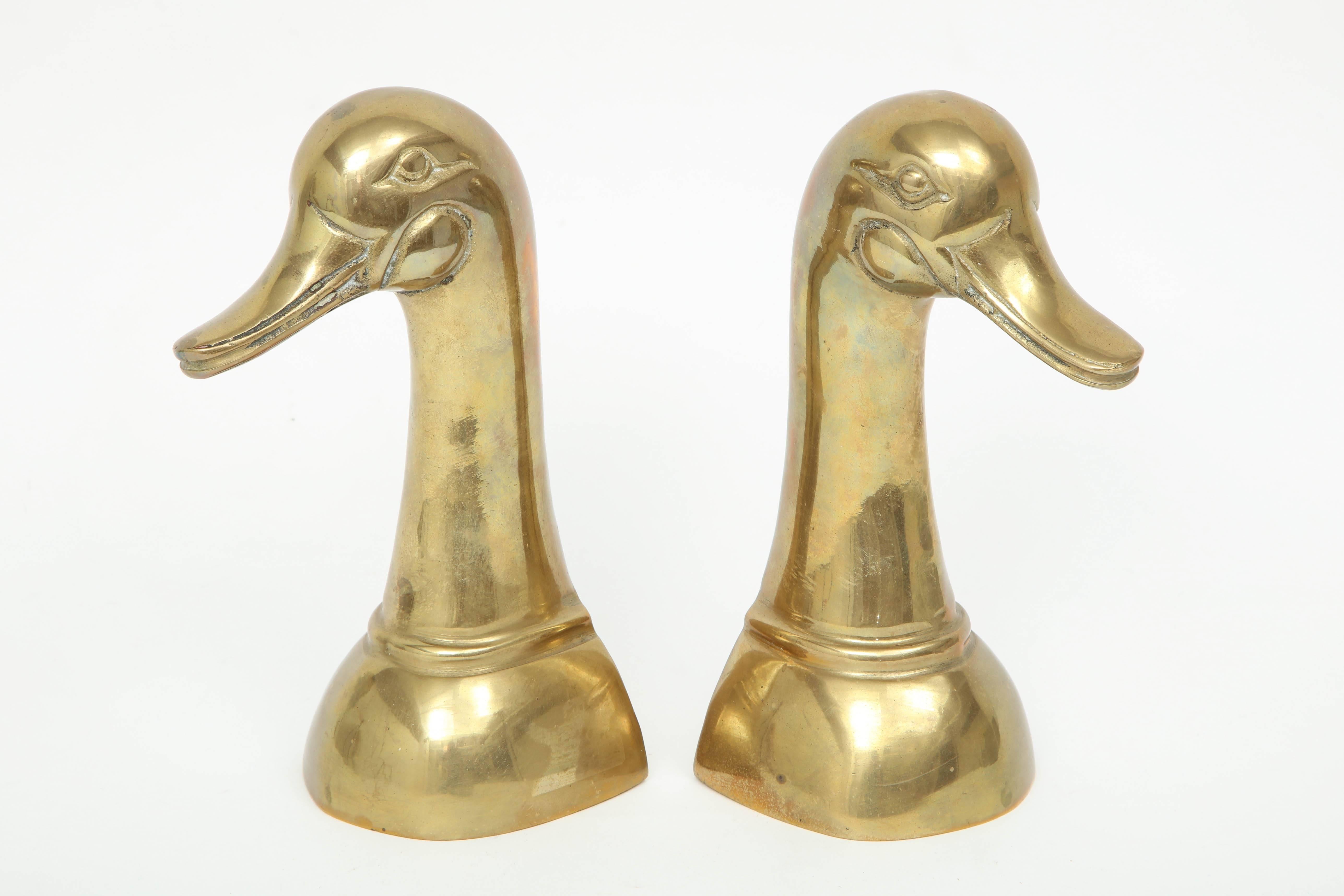 American Cast Brass Mallard Duck Bookends