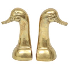 Cast Brass Mallard Duck Bookends