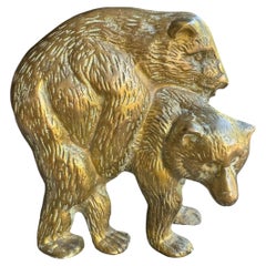 Cast Brass Mating Bears Sculpture