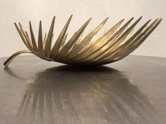 Cast Brass Palm Tree Leaf Bowl