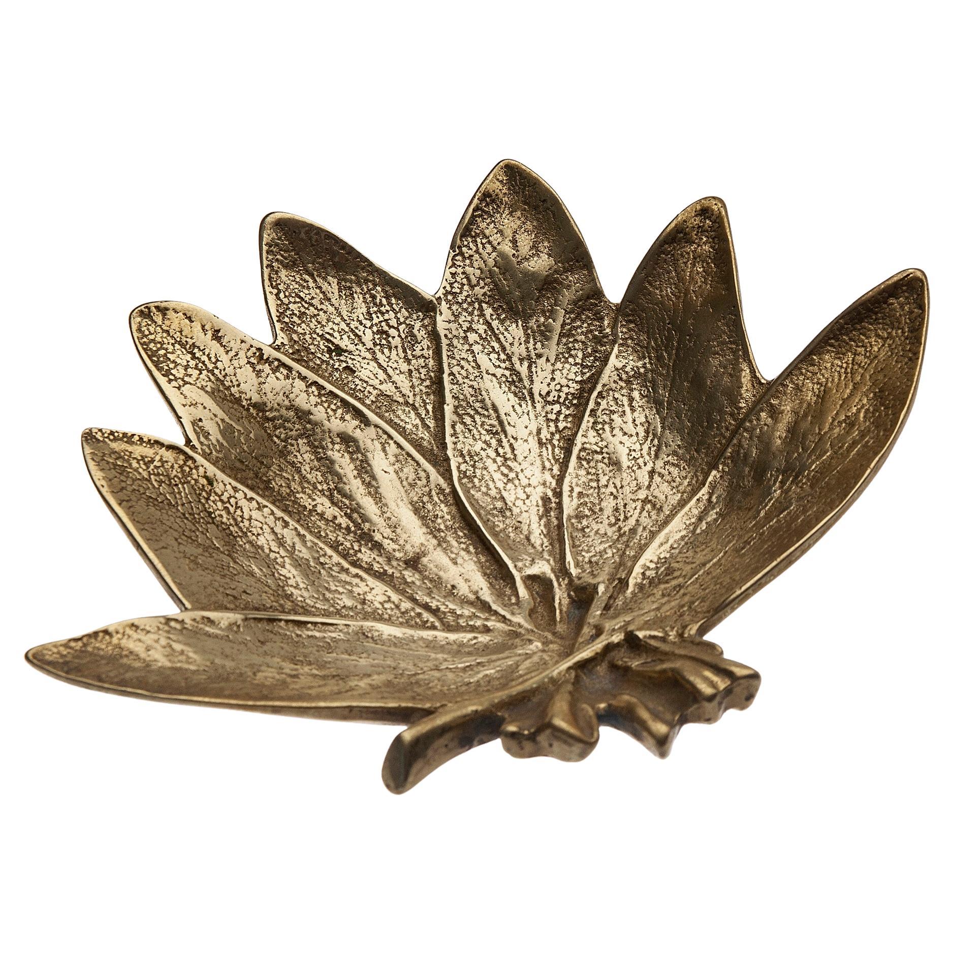 Cast Brass Sage Leaf Tray