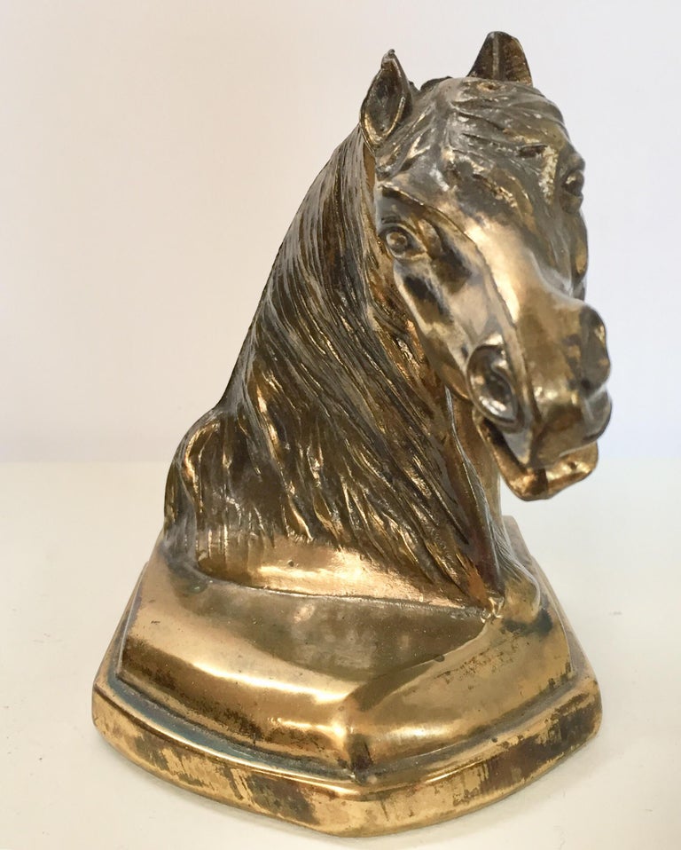 Cast Brass Sculpture of Horse Head Bust at 1stDibs