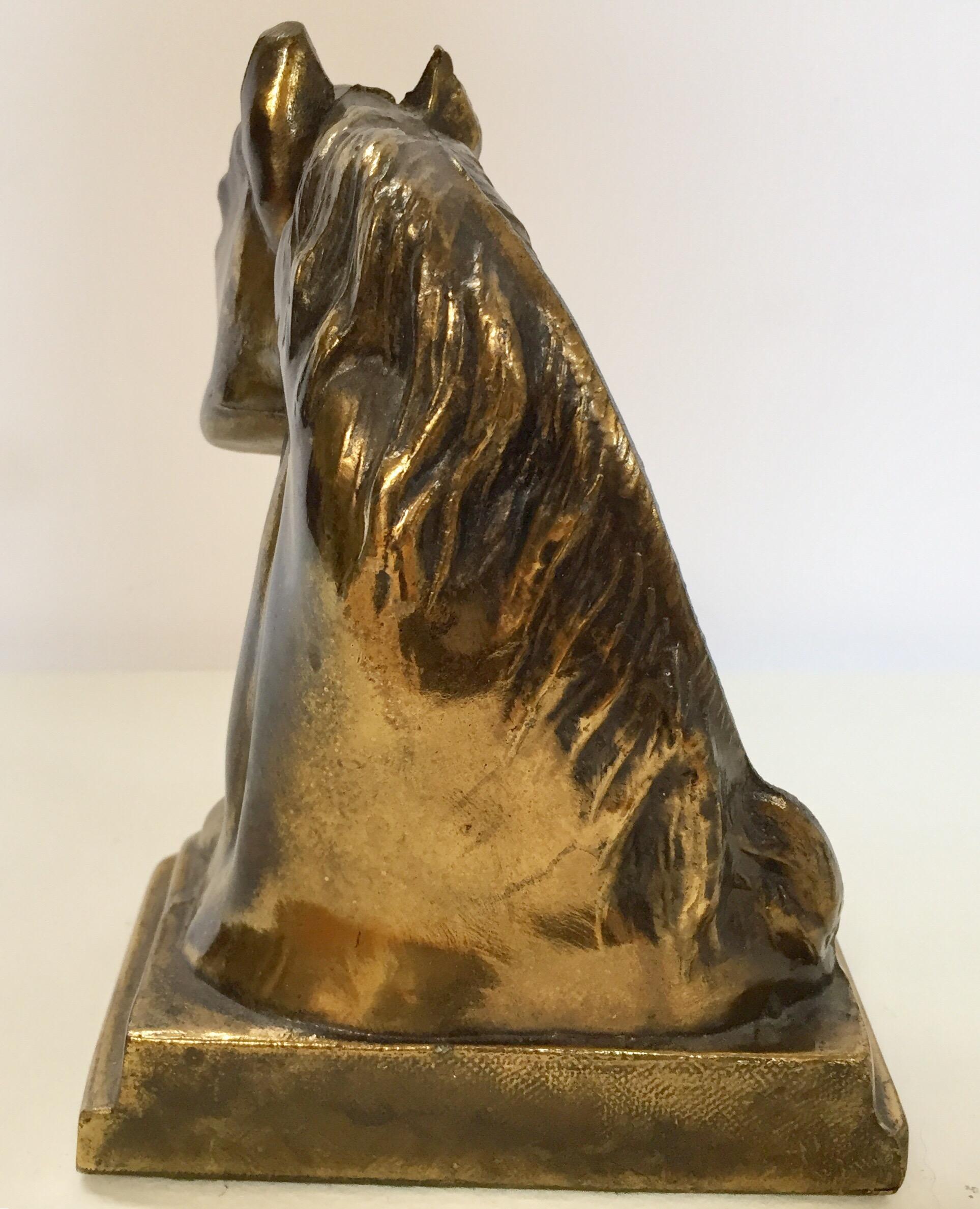 Cast Brass Sculpture of Horse Head Bust 6