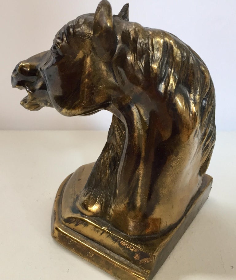 Cast Brass Sculpture of Horse Head Bust at 1stDibs