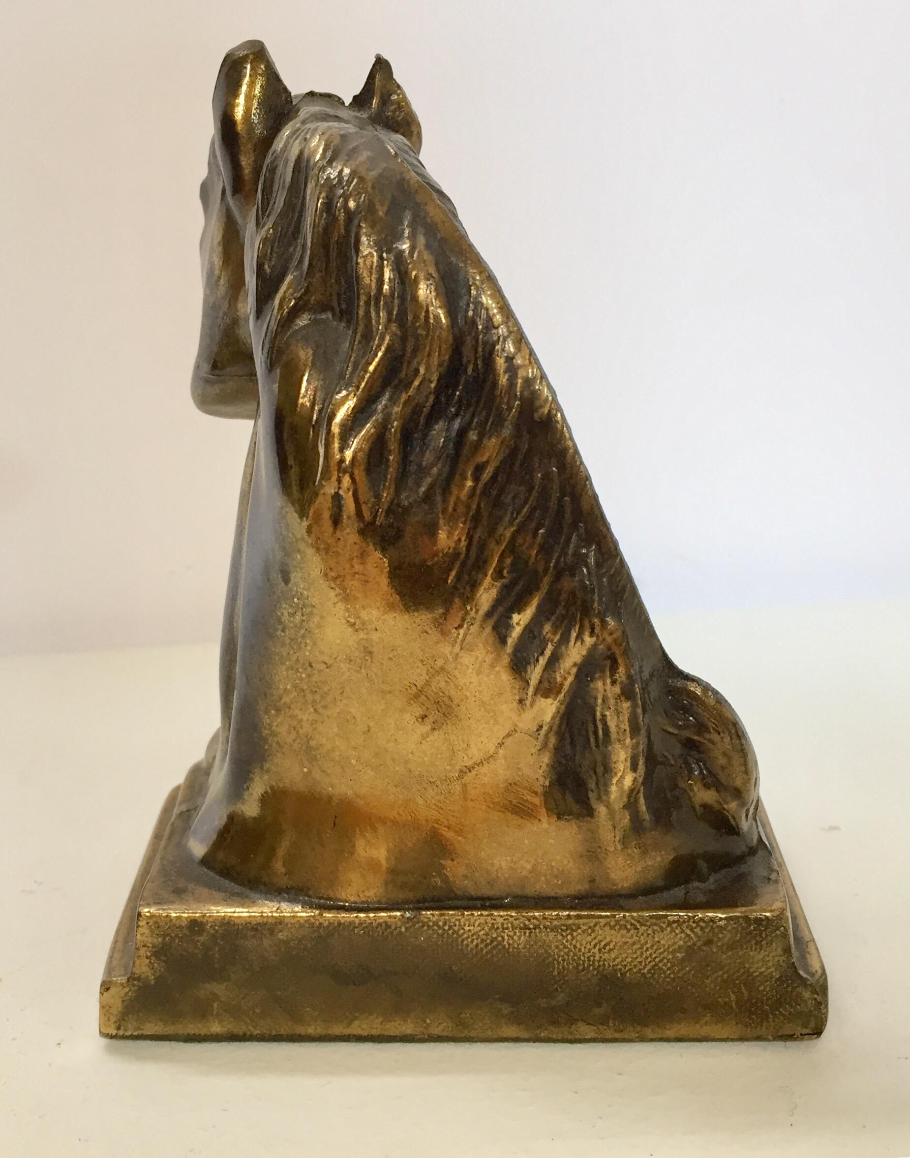 Cast Brass Sculpture of Horse Head Bust In Good Condition In North Hollywood, CA