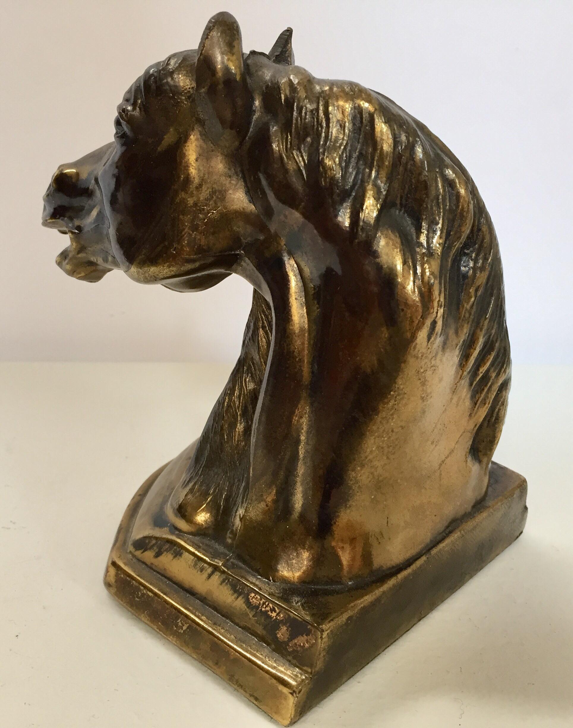 Late 20th Century Cast Brass Sculpture of Horse Head Bust