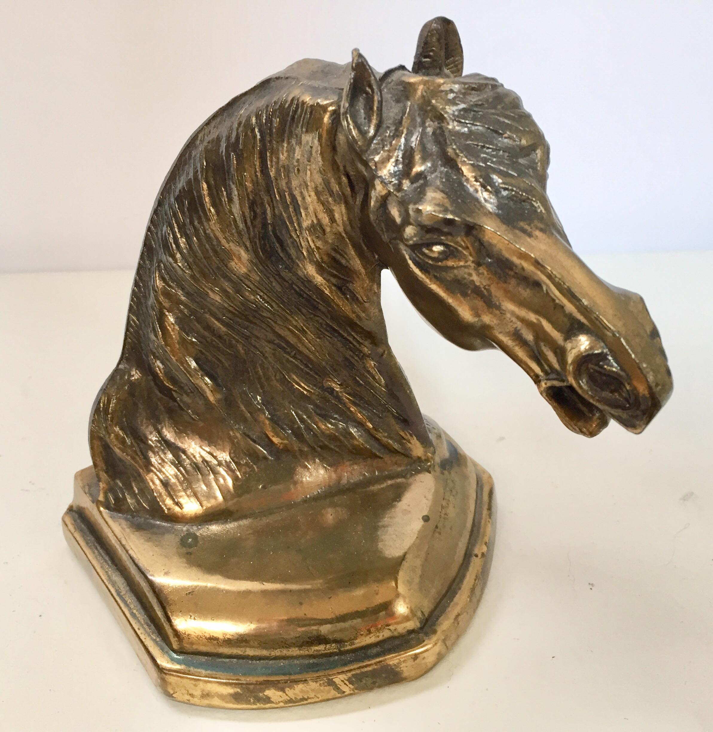 Cast Brass Sculpture of Horse Head Bust 2
