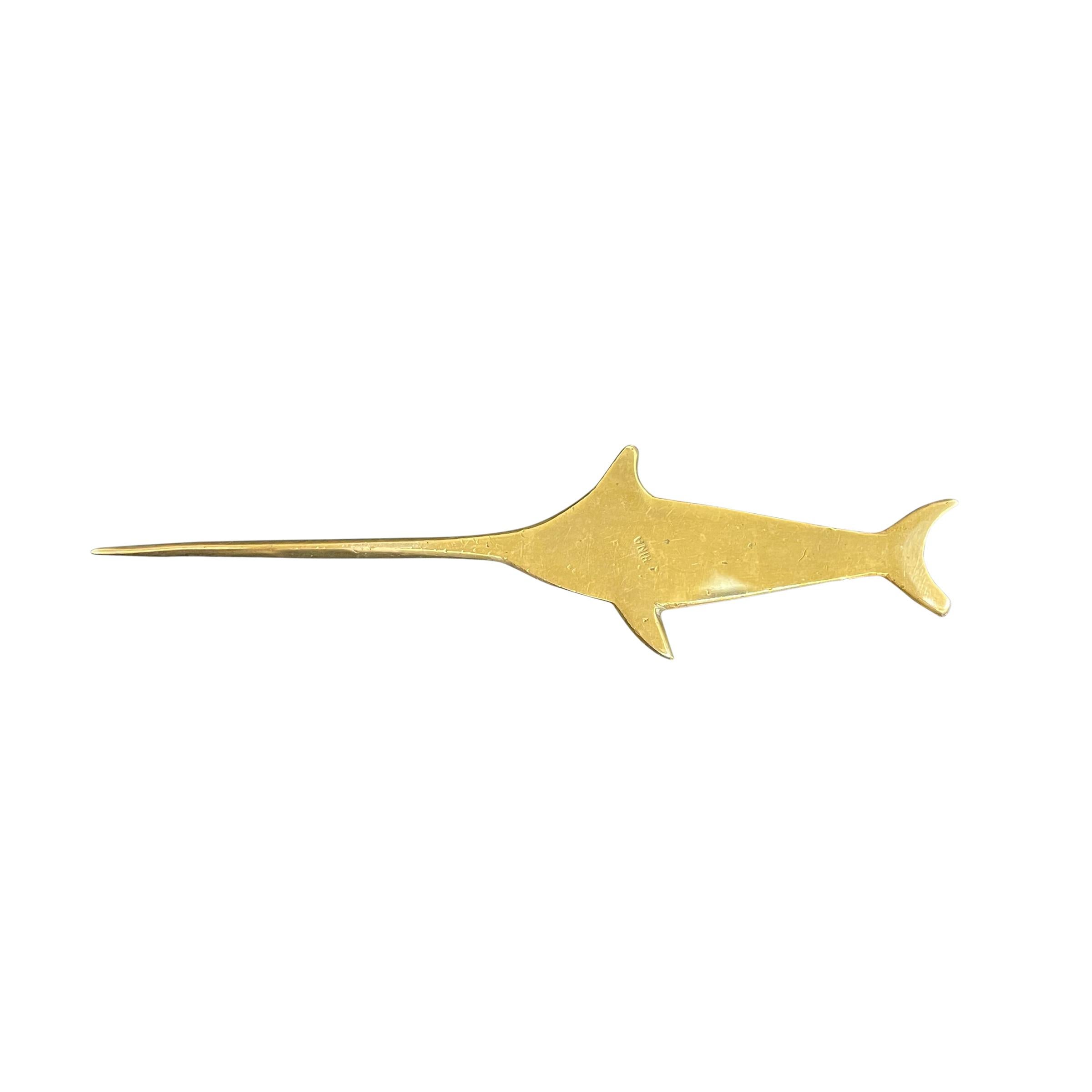 Cast Brass Swordfish Letter Opener 4