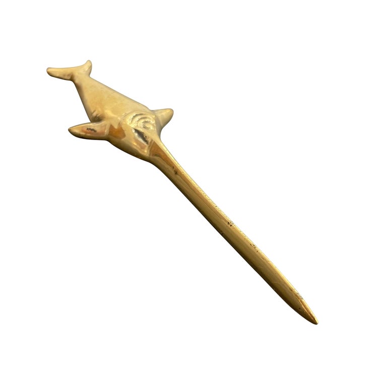 Cast Brass Swordfish Letter Opener For Sale at 1stDibs