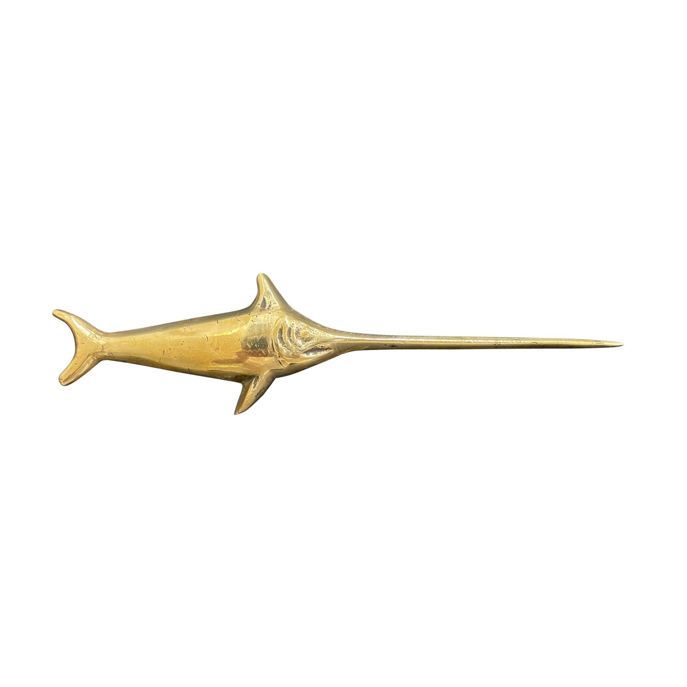 Cast Brass Swordfish Letter Opener
