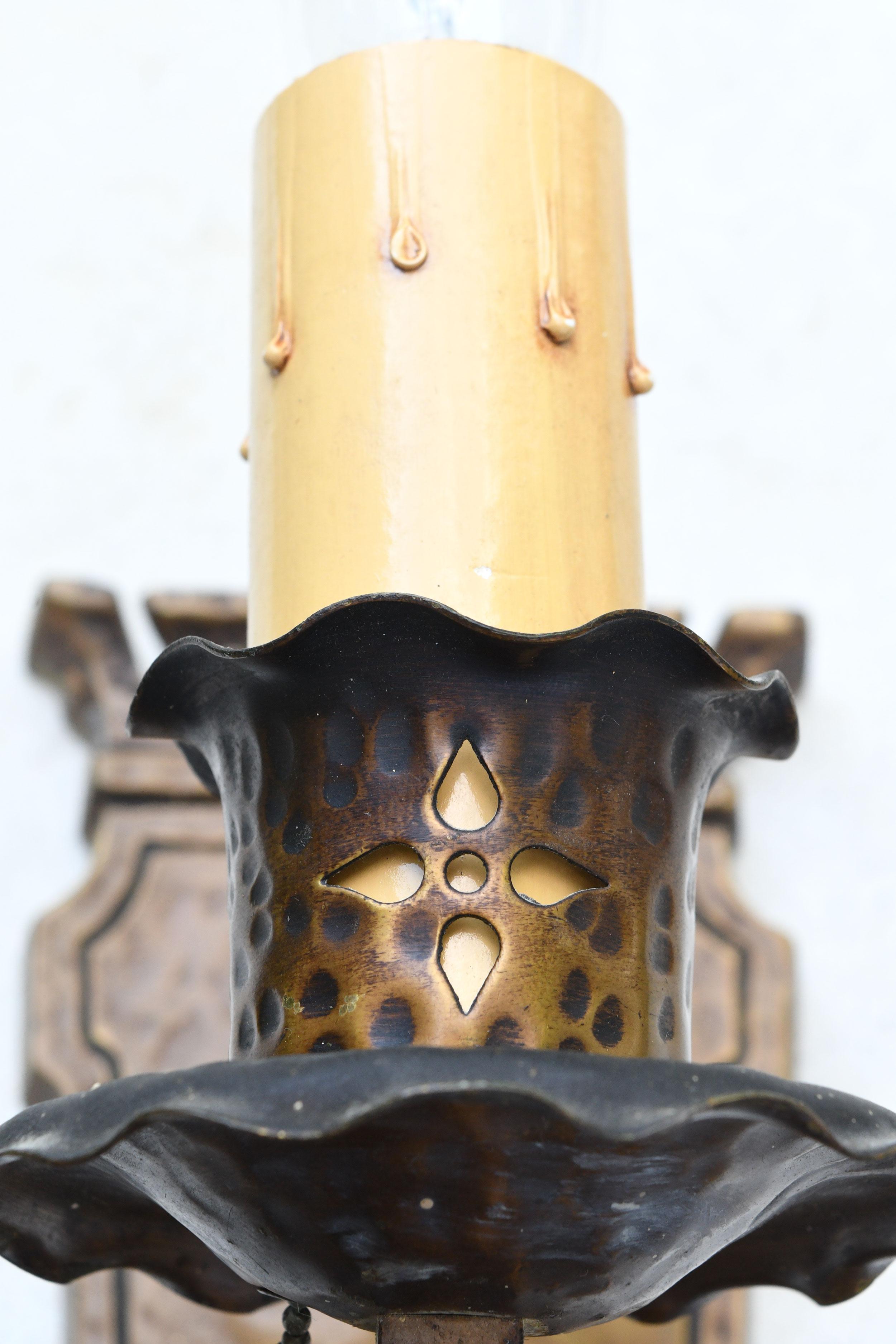 Cast Brass Tudor Sconce, Quantity Available In Good Condition In Minneapolis, MN