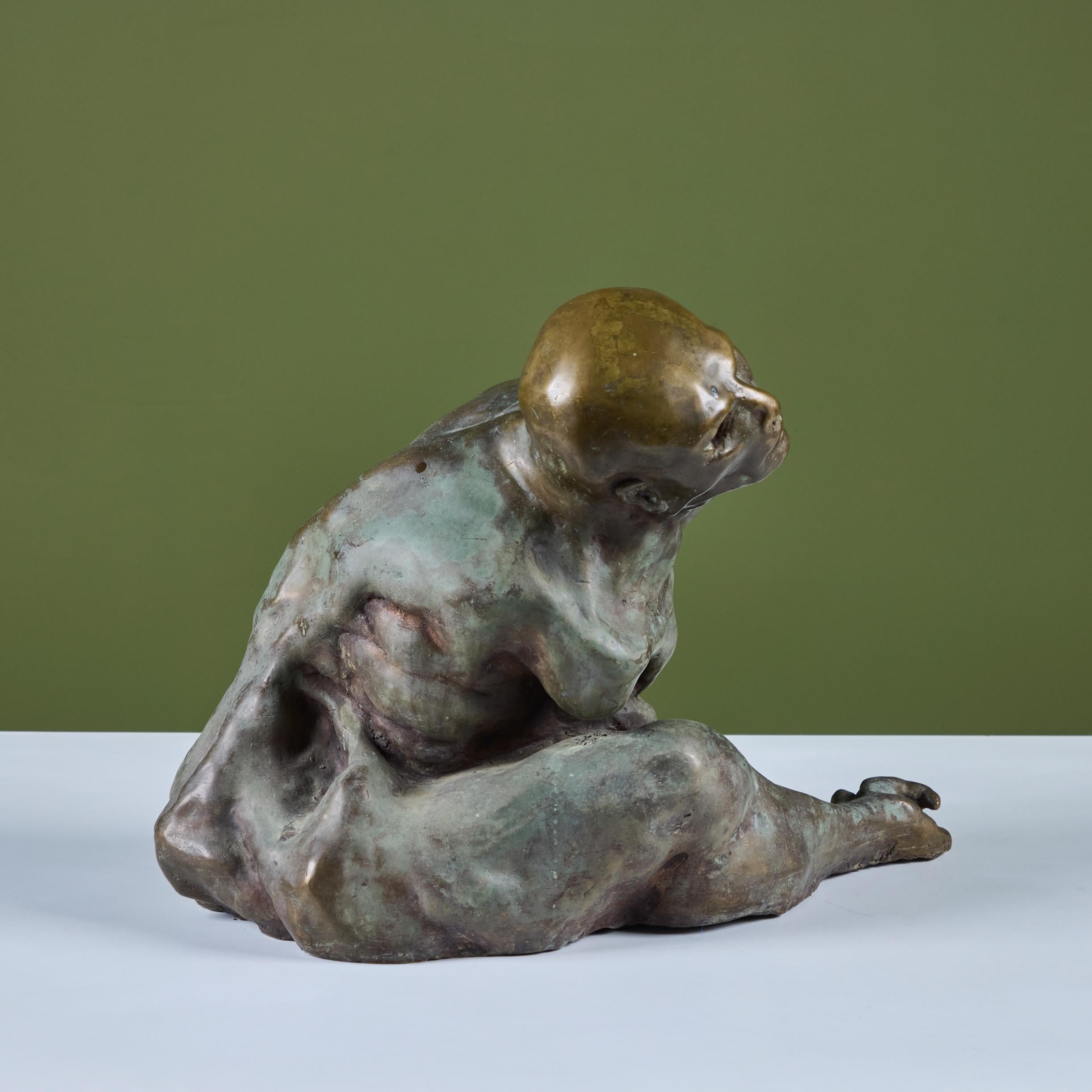 Scultura maschile astratta in bronzo fuso In condizioni ottime in vendita a Los Angeles, CA