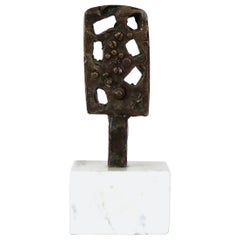 Cast Bronze Abstract Sculpture Signed De Mars, 1965