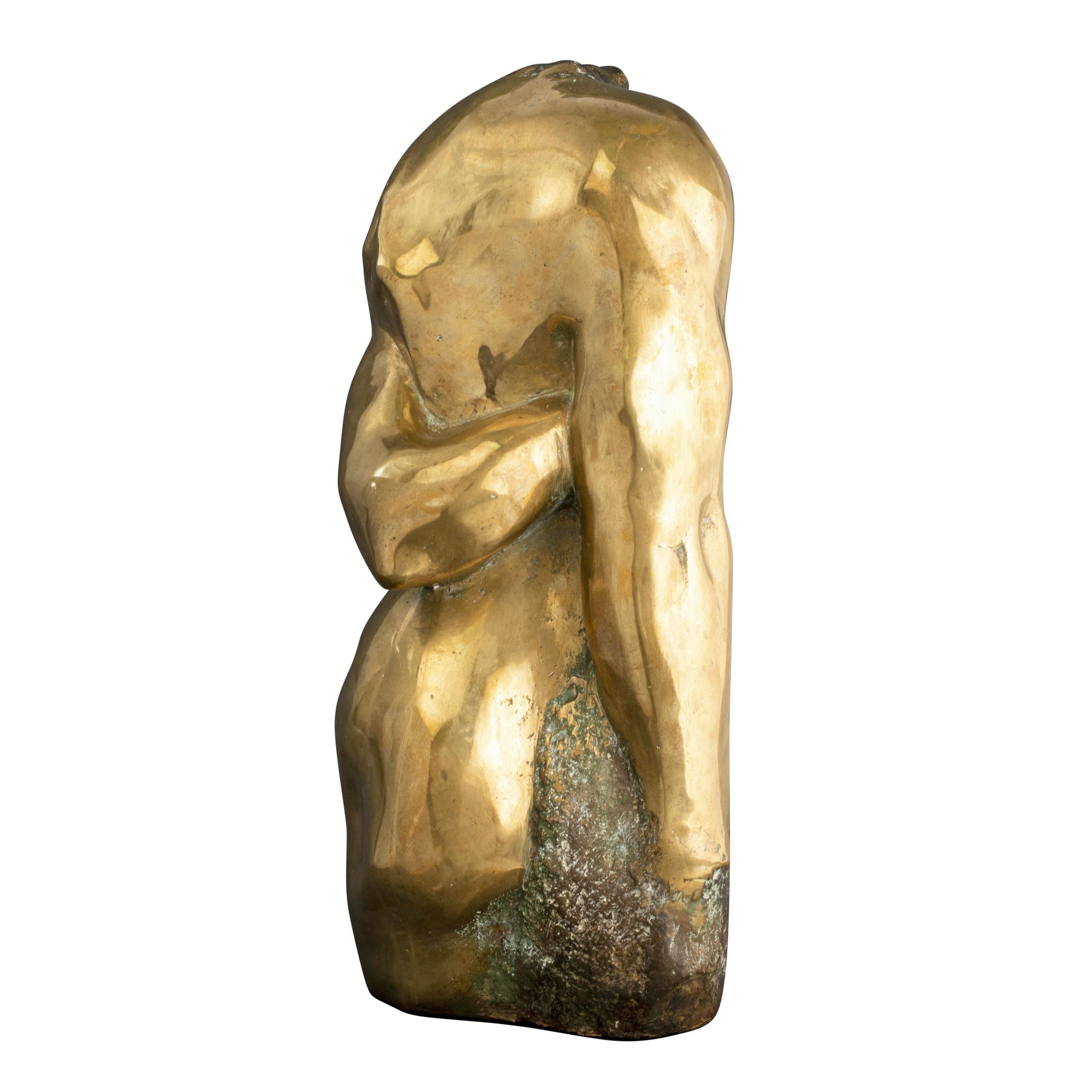 American Cast Bronze Abstract Torso Sculpture