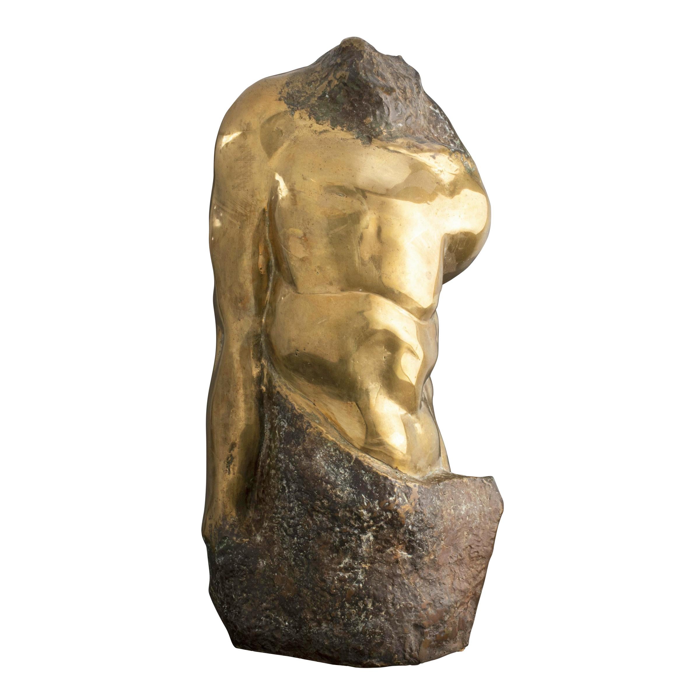 20th Century Cast Bronze Abstract Torso Sculpture